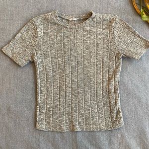 ZARA gray ripped tight shirt size S